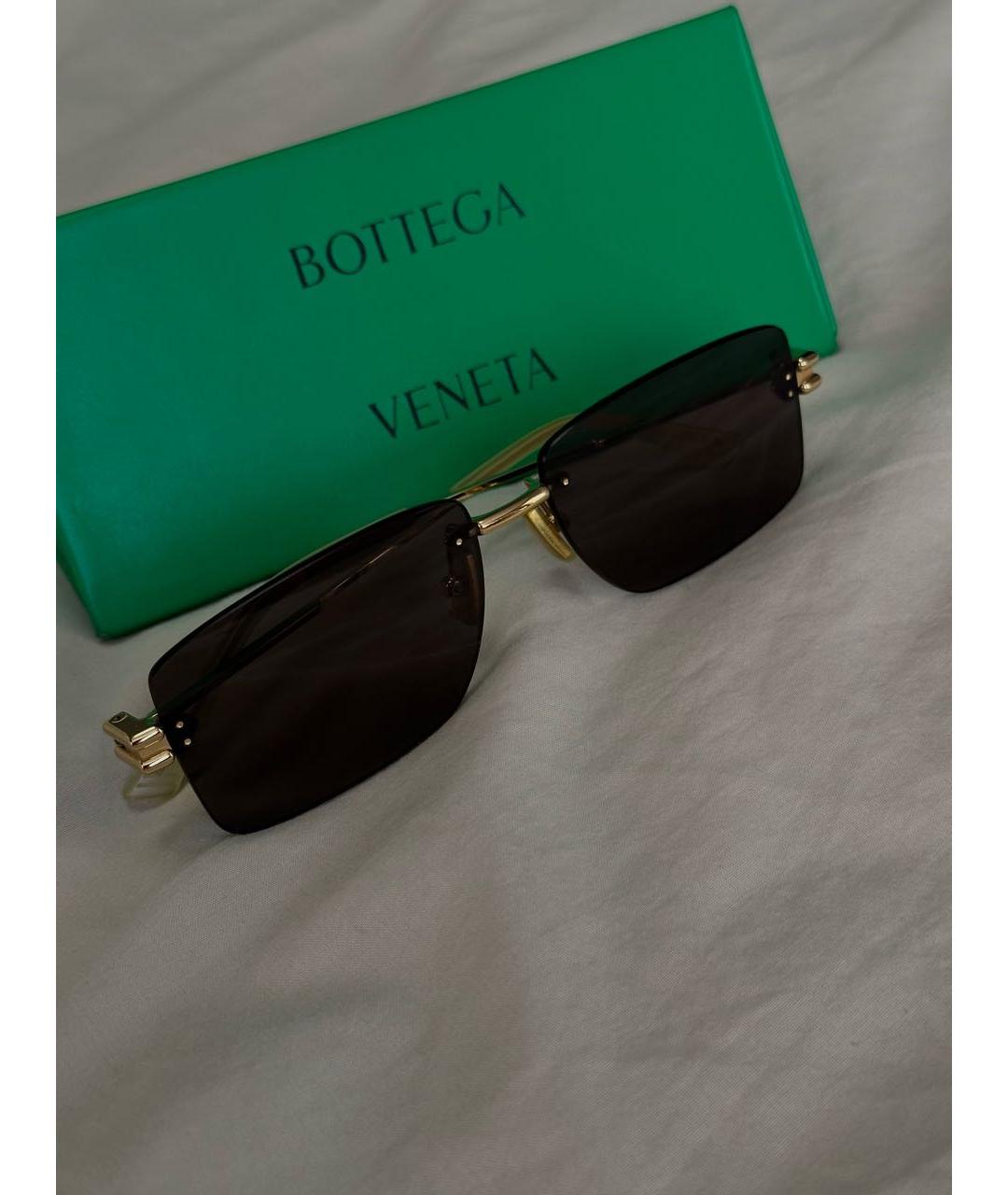 BOTTEGA VENETA Черные металлические солнцезащитные очки, фото 3