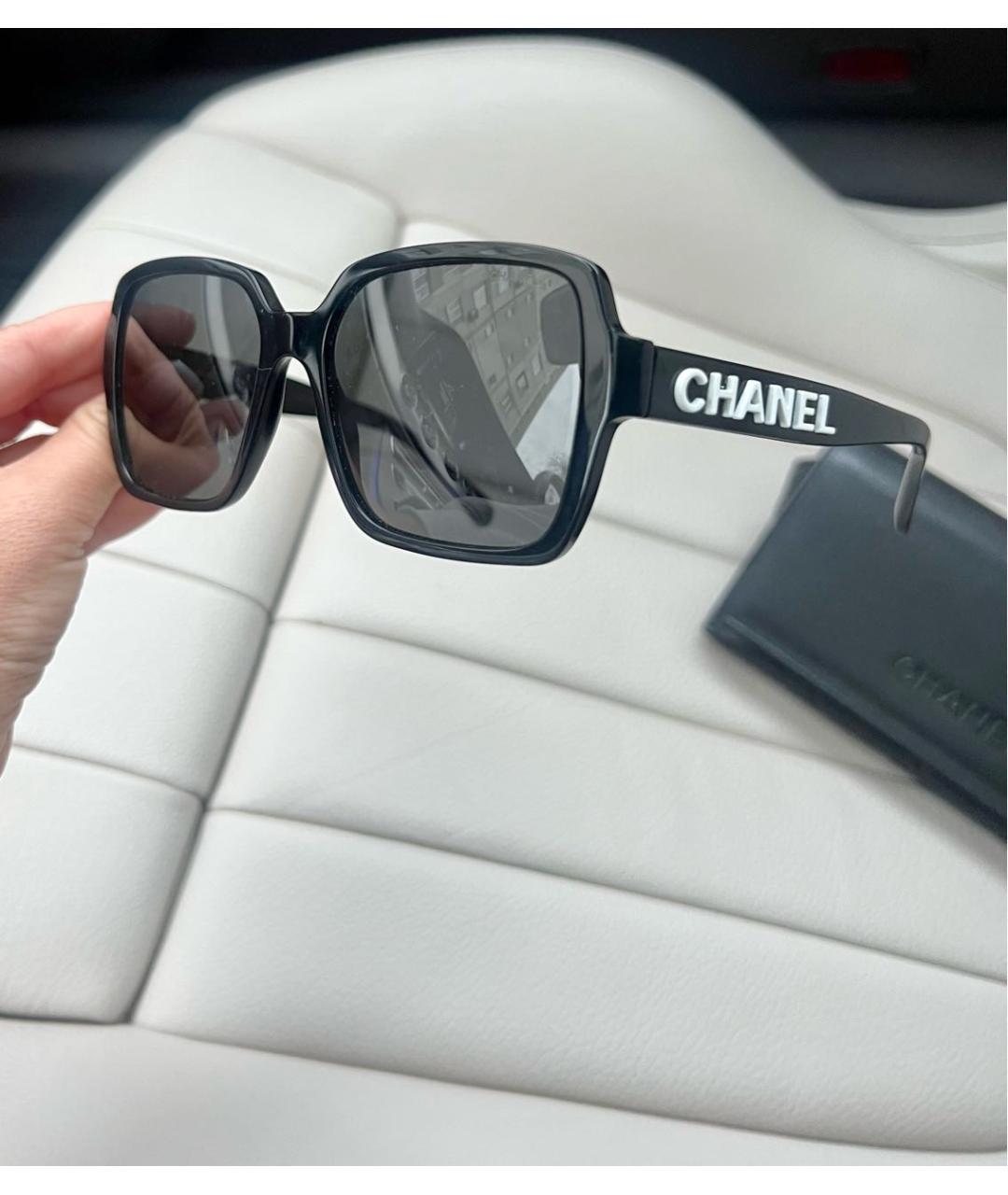 CHANEL PRE-OWNED Черные пластиковые солнцезащитные очки, фото 5
