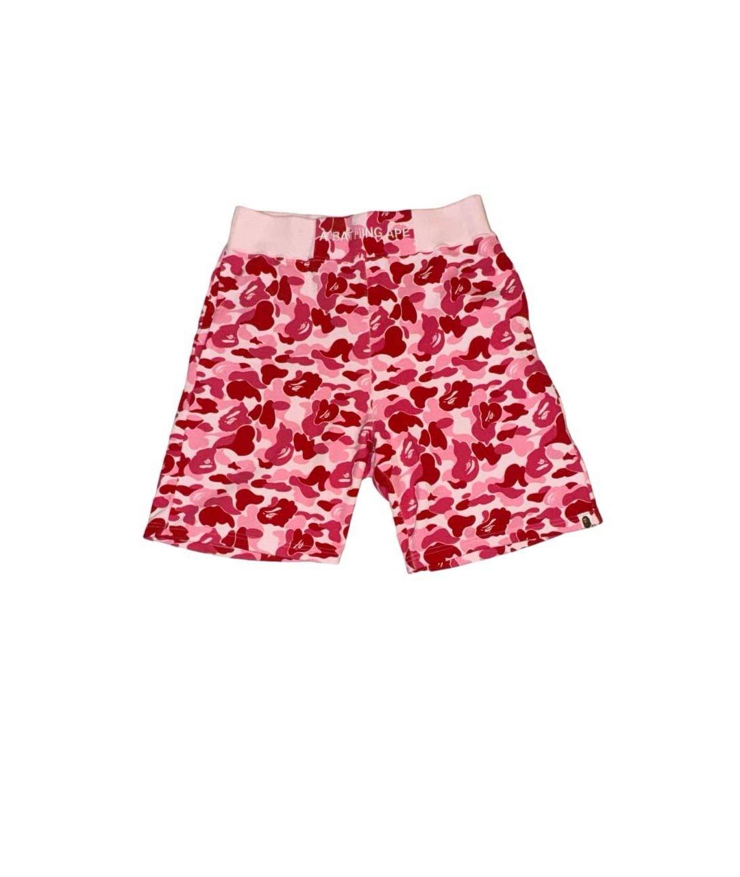 A BATHING APE Розовые хлопковые шорты, фото 5