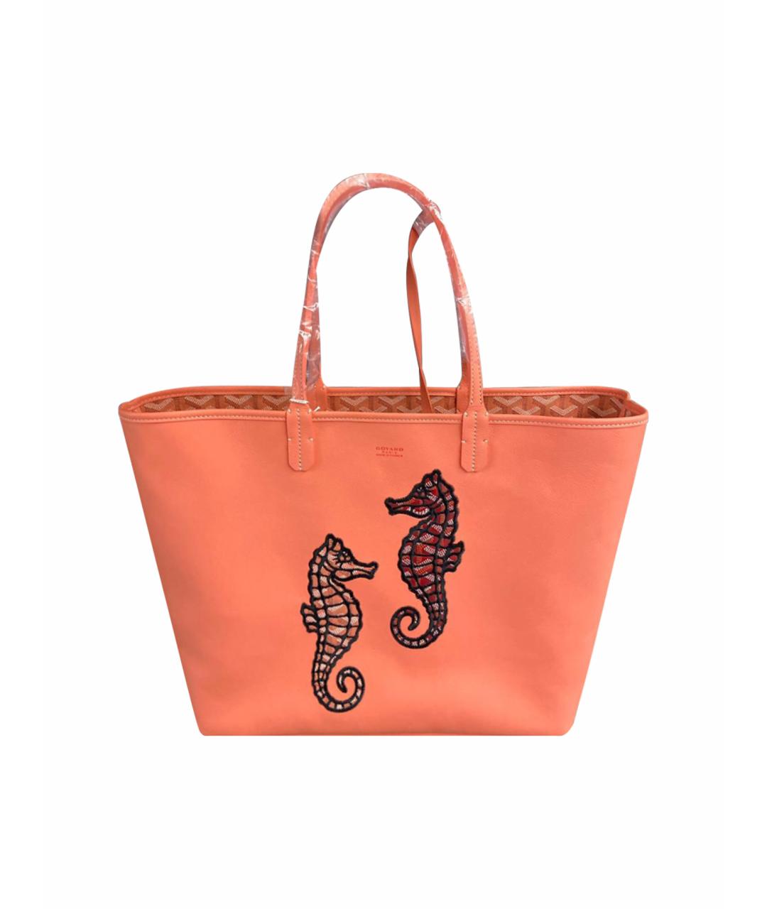 GOYARD Коралловая кожаная сумка тоут, фото 1