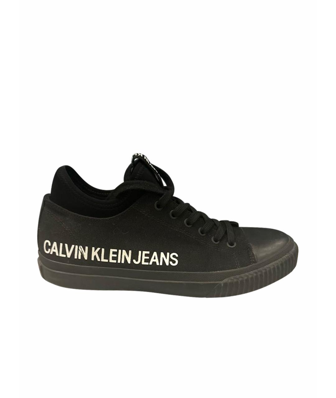 CALVIN KLEIN JEANS Черные текстильные низкие кроссовки / кеды, фото 1