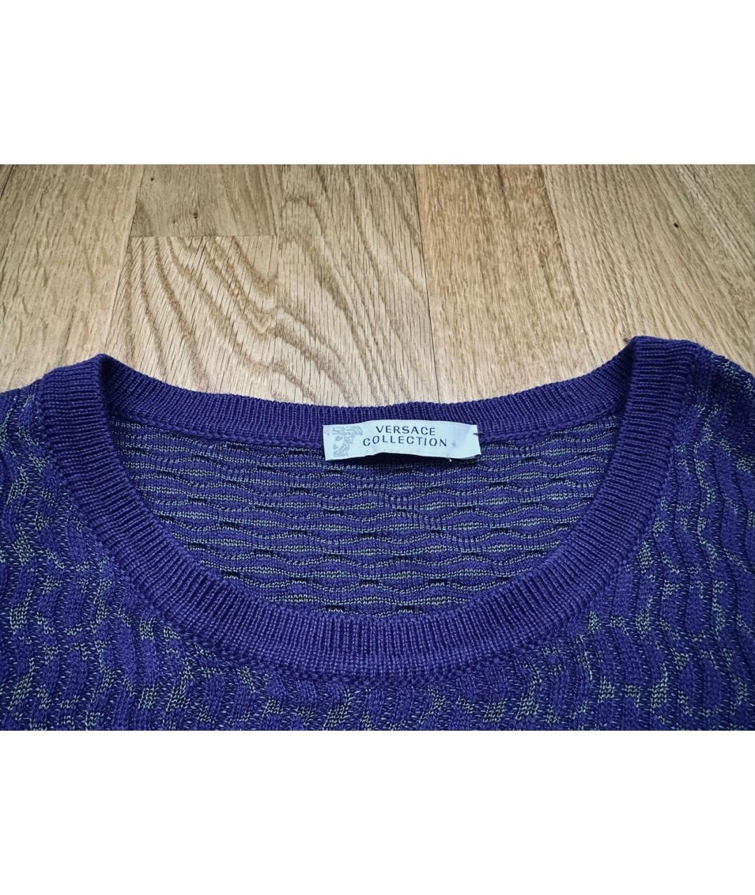 VERSACE COLLECTION Фиолетовый шерстяной джемпер / свитер, фото 3