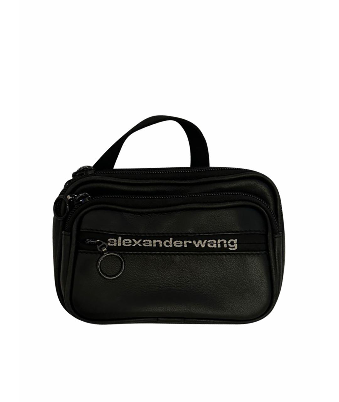 ALEXANDER WANG Черная кожаная сумка через плечо, фото 1