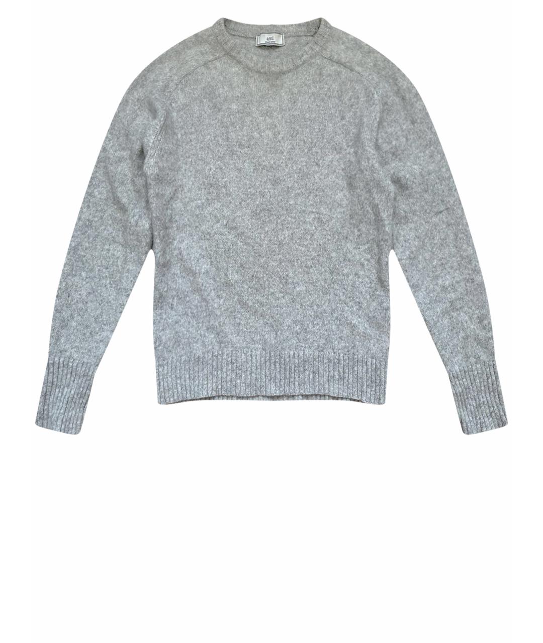 Ami Paris Серый шерстяной джемпер / свитер, фото 1