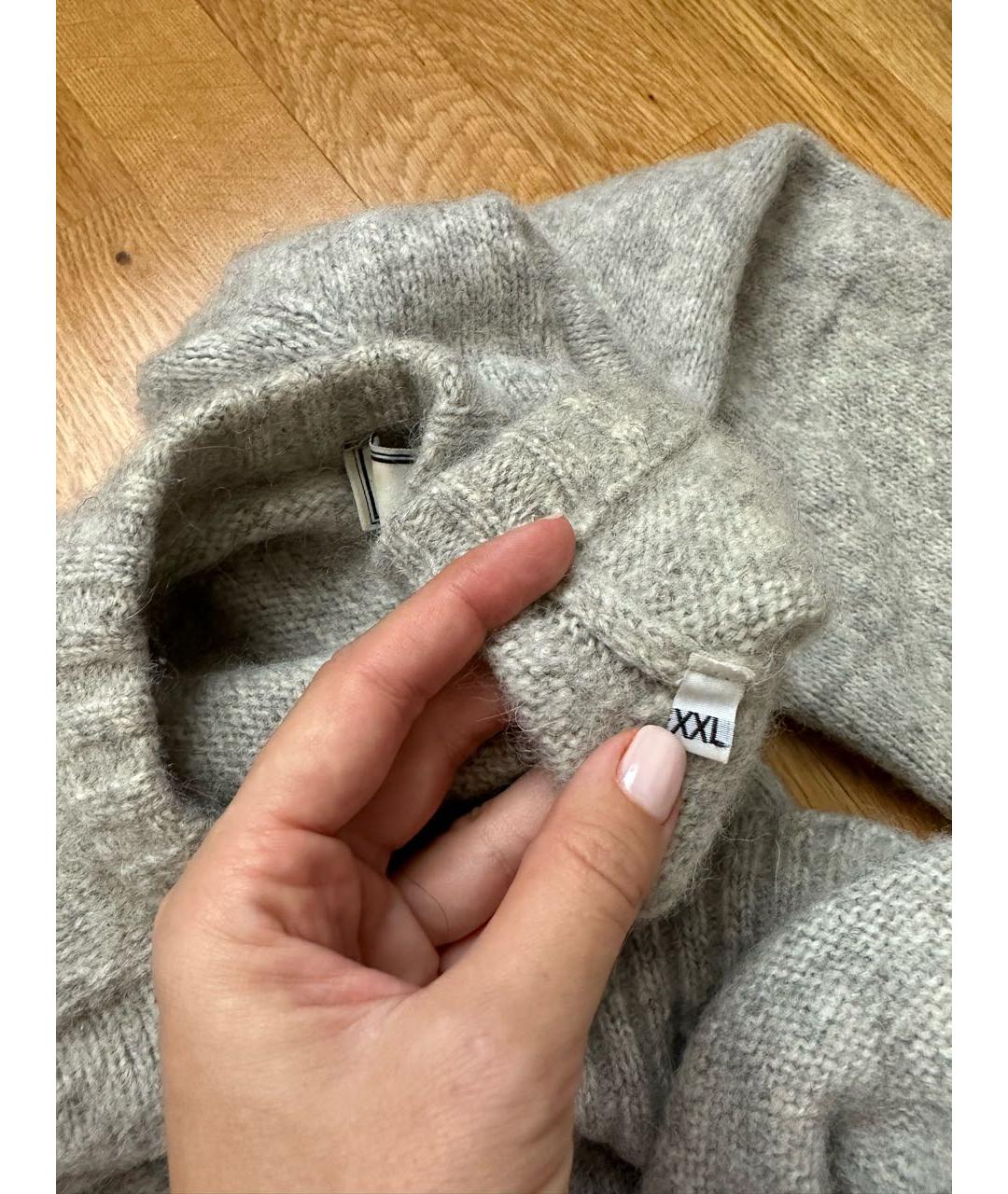 Ami Paris Серый шерстяной джемпер / свитер, фото 6