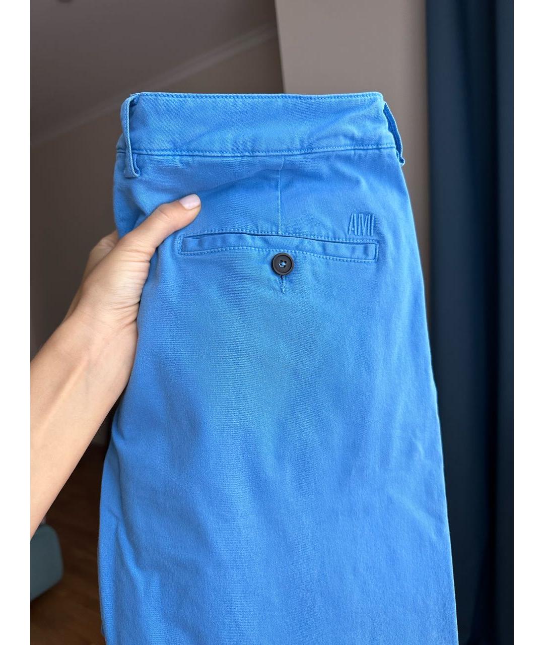 Ami Paris Голубые хлопковые повседневные брюки, фото 5