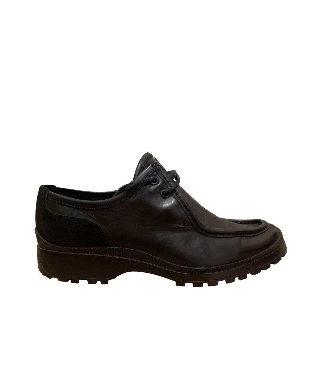 BALLY Черные кожаные низкие ботинки, фото 1