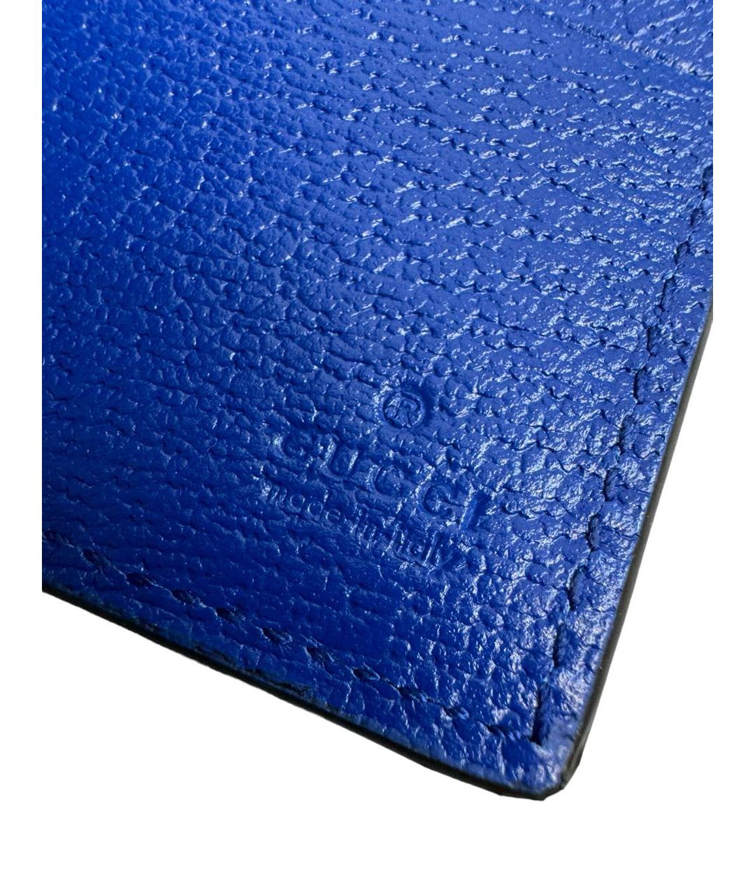 GUCCI Темно-синий кожаный кошелек, фото 6