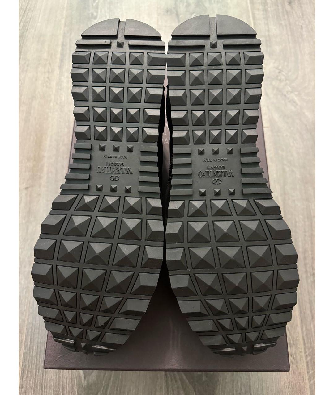 VALENTINO Черные текстильные низкие кроссовки / кеды, фото 7