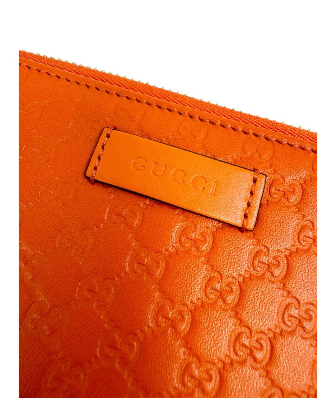GUCCI Оранжевый кожаный кошелек, фото 6