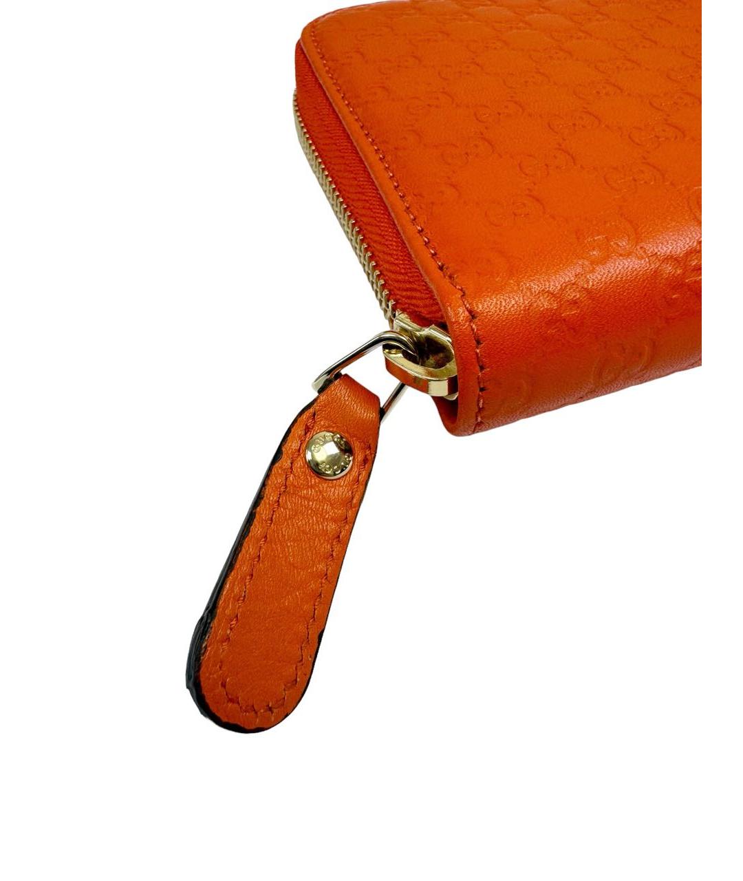 GUCCI Оранжевый кожаный кошелек, фото 7