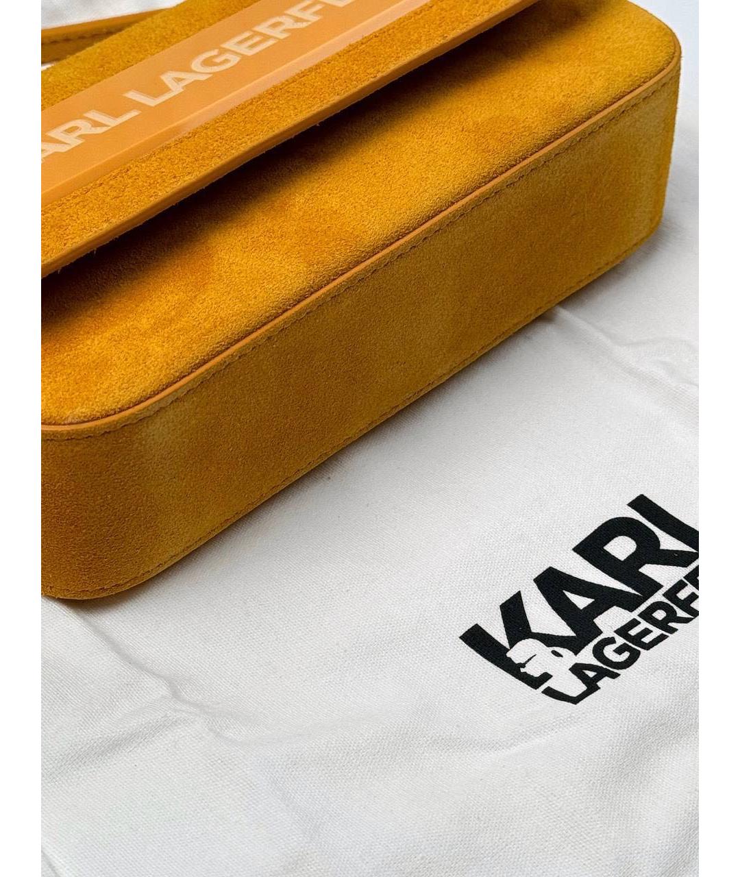 KARL LAGERFELD Оранжевая замшевая сумка через плечо, фото 5