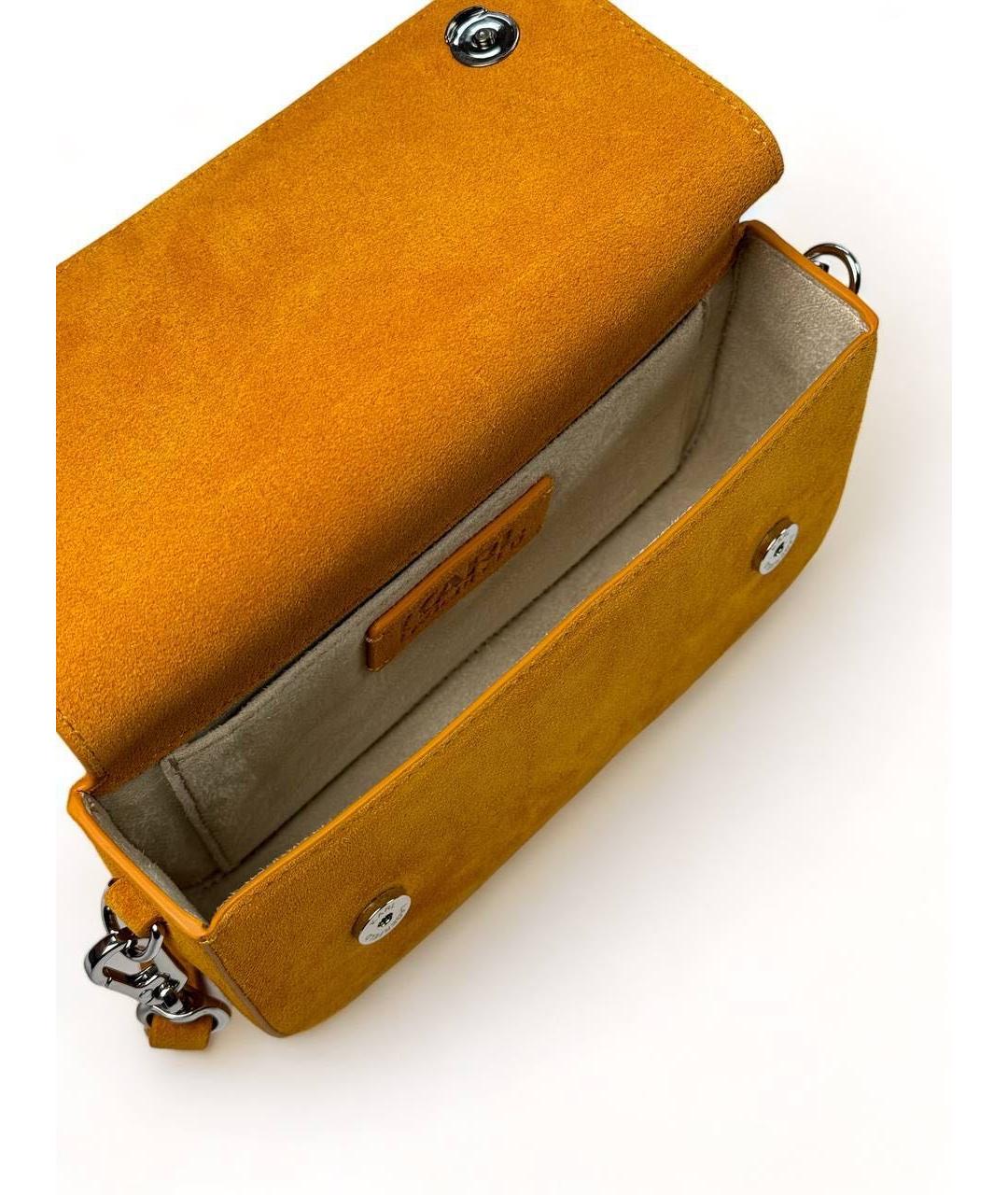KARL LAGERFELD Оранжевая замшевая сумка через плечо, фото 3