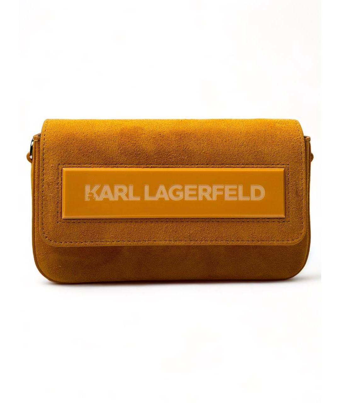 KARL LAGERFELD Оранжевая замшевая сумка через плечо, фото 1