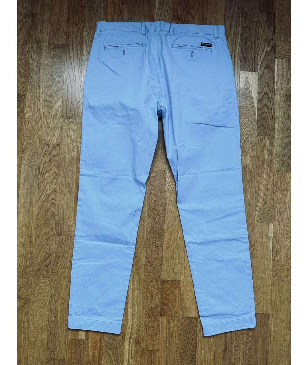 BROOKS BROTHERS Голубые хлопко-эластановые повседневные брюки, фото 3