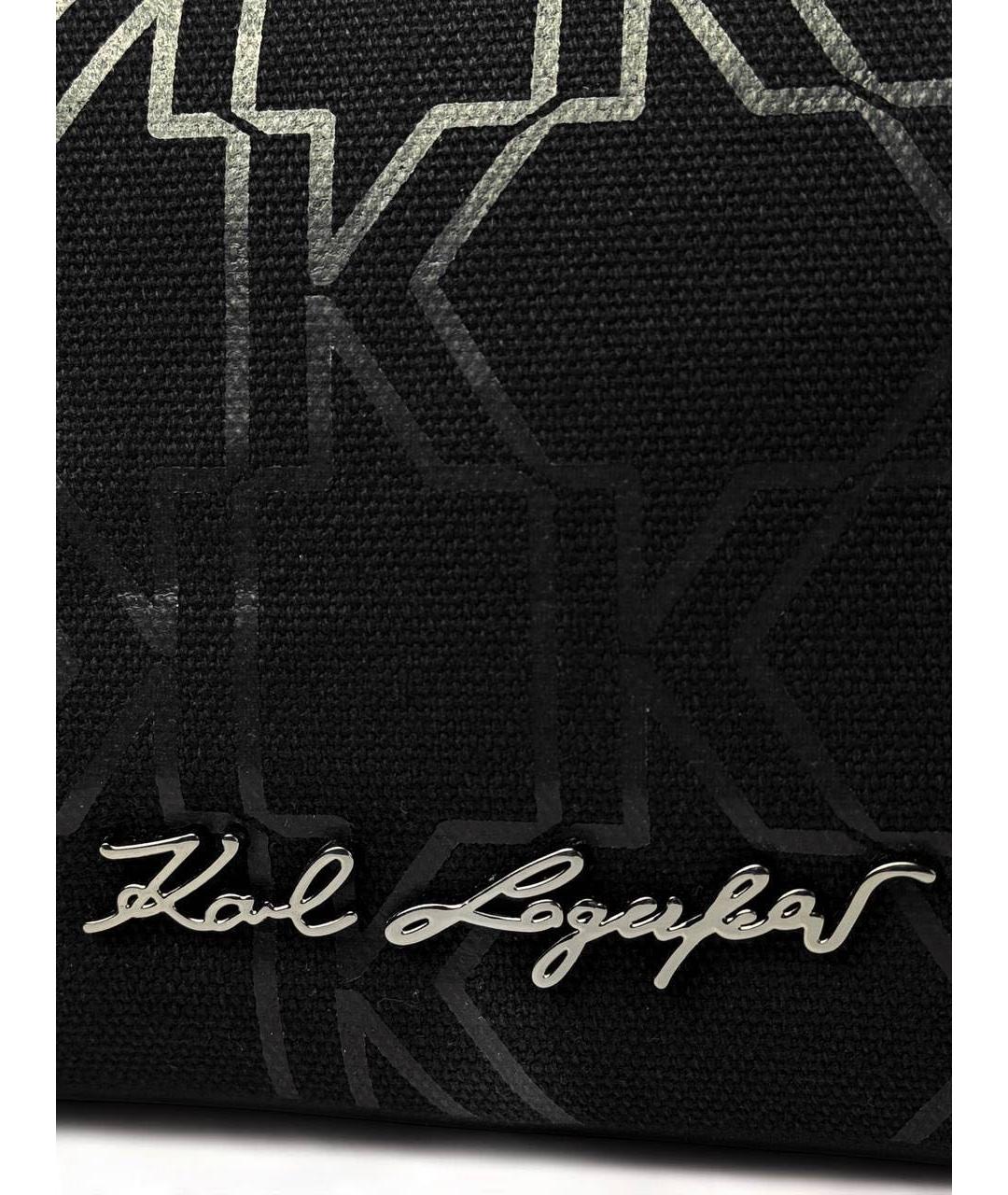 KARL LAGERFELD Черная сумка с короткими ручками, фото 5