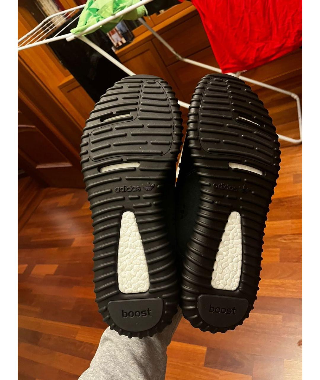 ADIDAS YEEZY Черные текстильные низкие кроссовки / кеды, фото 6