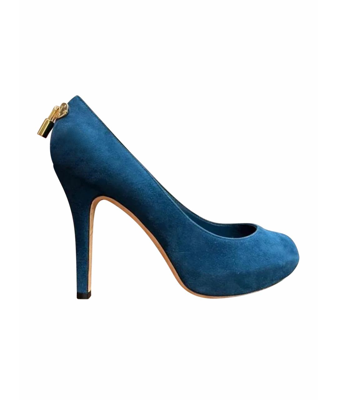 LOUIS VUITTON PRE-OWNED Синие замшевые туфли, фото 1