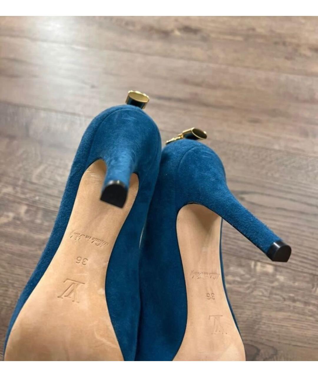 LOUIS VUITTON PRE-OWNED Синие замшевые туфли, фото 3