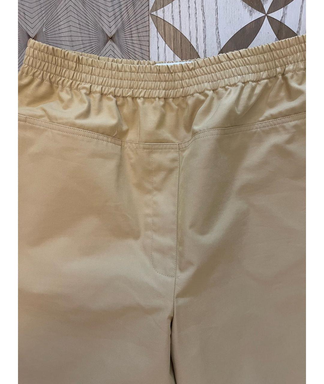 LOEWE Горчичные хлопковые прямые брюки, фото 3