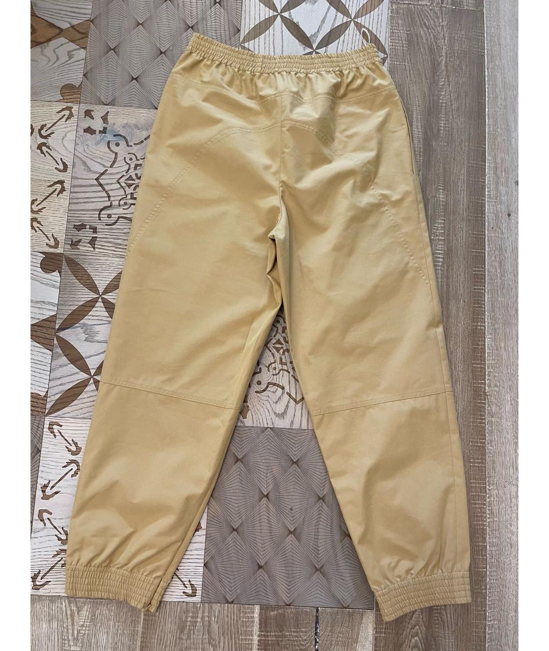 LOEWE Горчичные хлопковые прямые брюки, фото 5