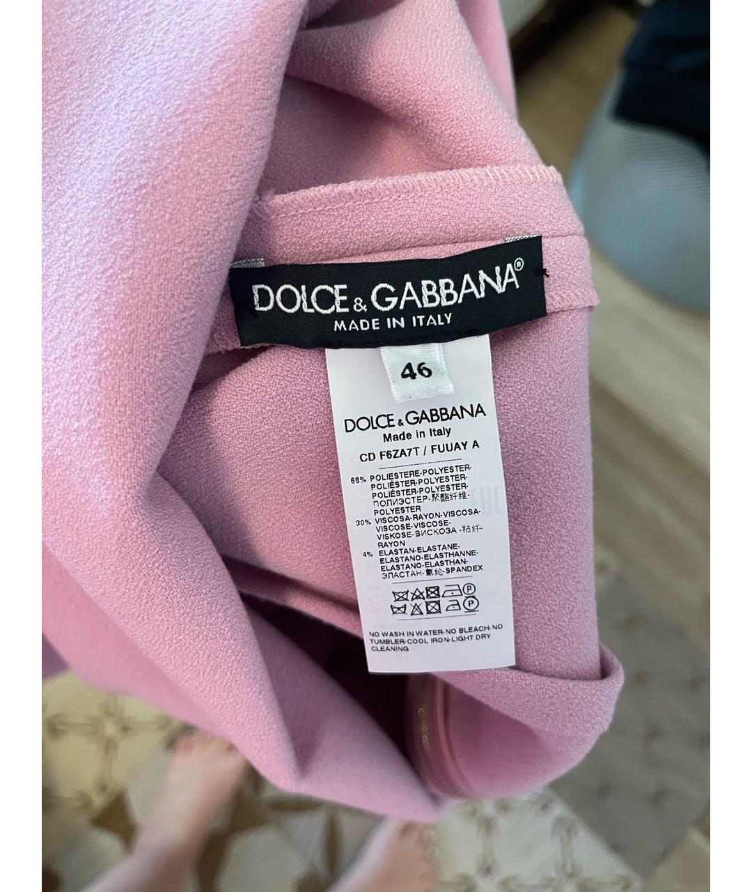 DOLCE&GABBANA Розовое повседневное платье, фото 2
