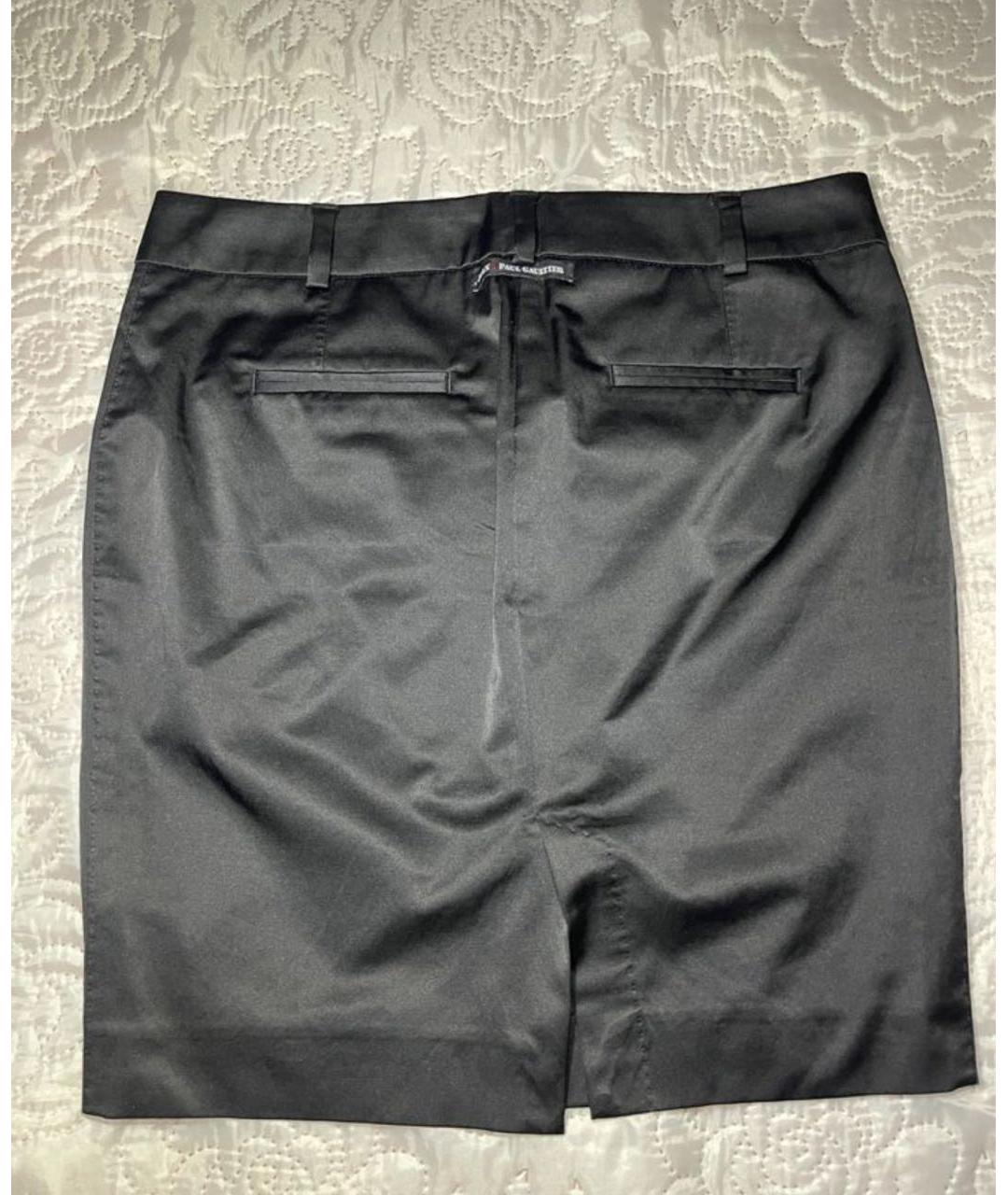 JEAN PAUL GAULTIER Черная полиэстеровая юбка мини, фото 2