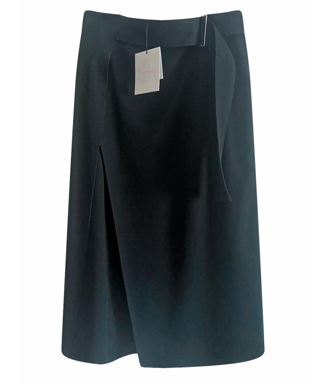 VICTORIA BECKHAM Черная шерстяная юбка миди, фото 1