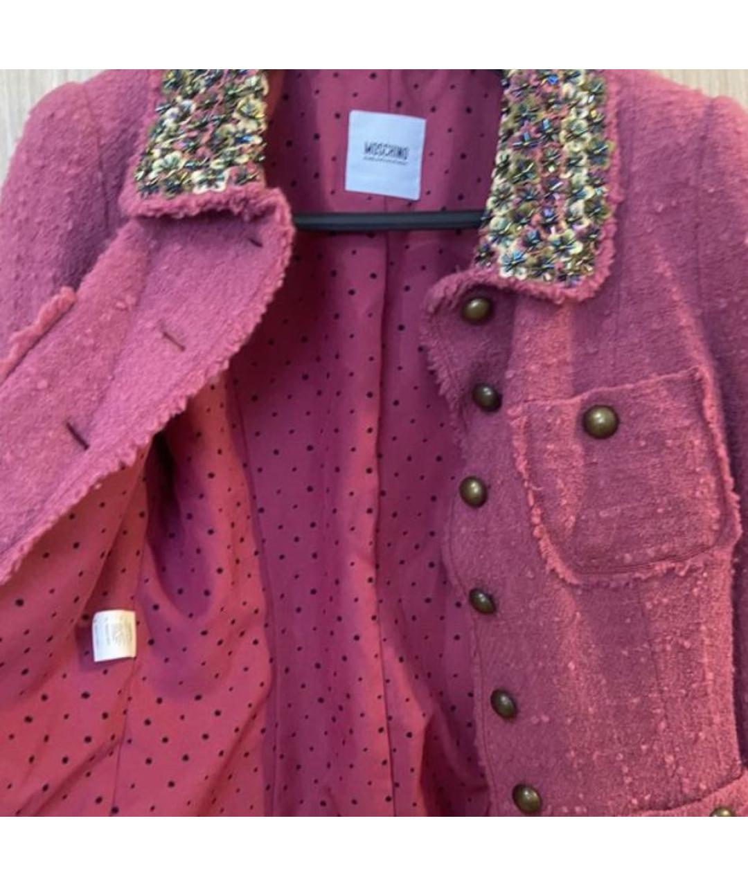 MOSCHINO Розовый шерстяной жакет/пиджак, фото 4