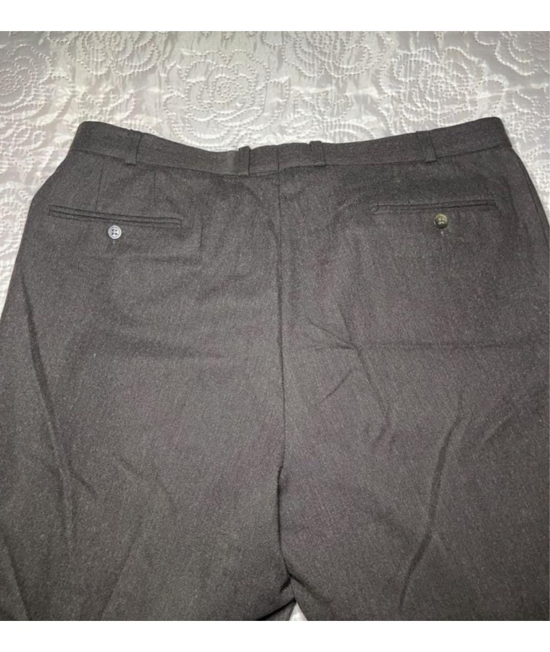 BURBERRY Коричневые шерстяные классические брюки, фото 4