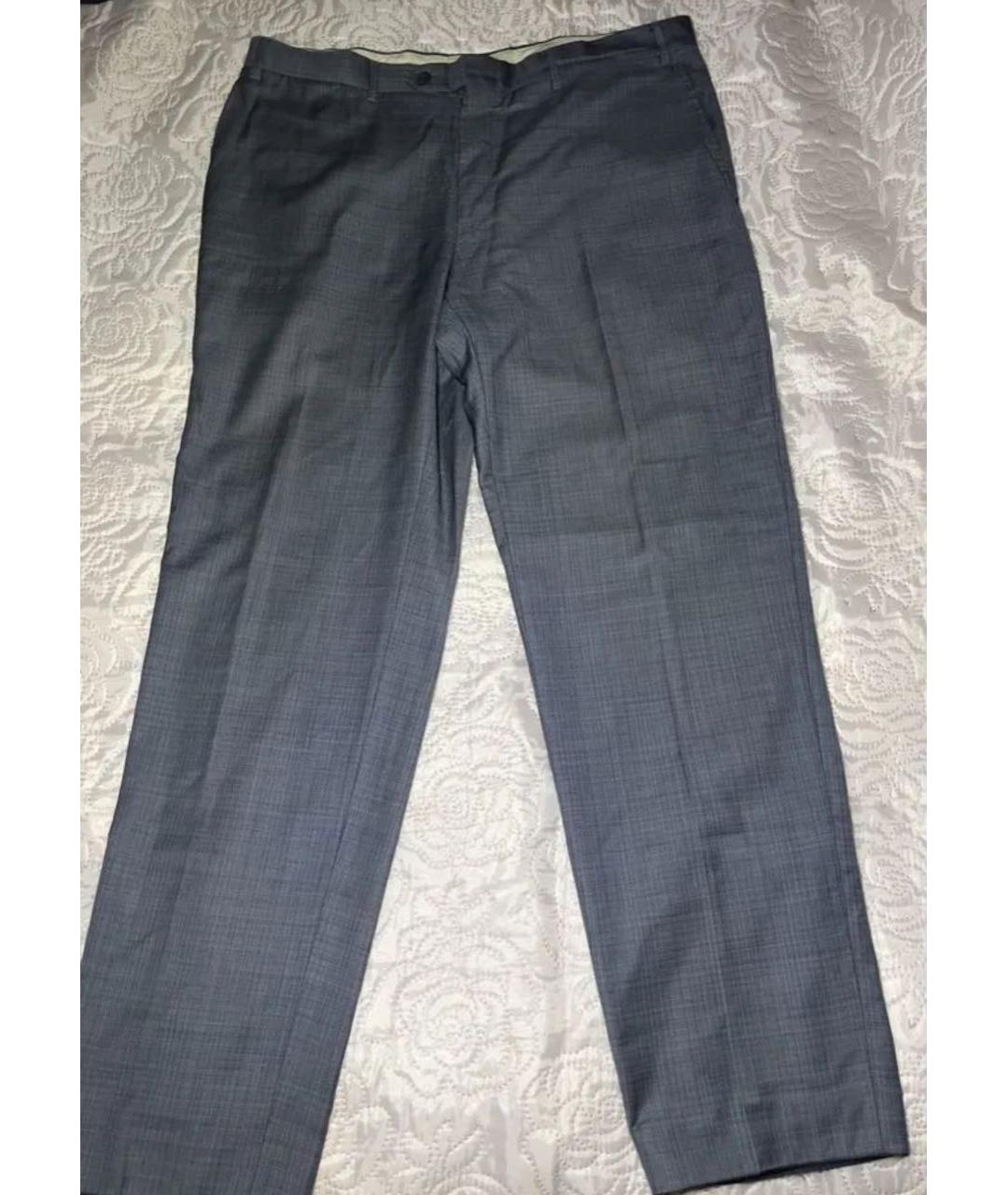 CANALI Серые шерстяные классические брюки, фото 3