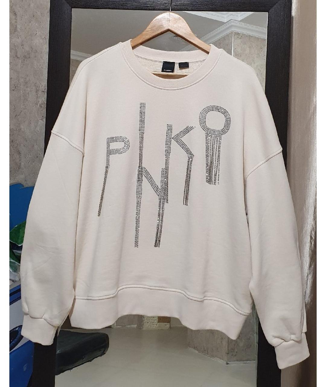 PINKO Бежевый хлопковый джемпер / свитер, фото 9