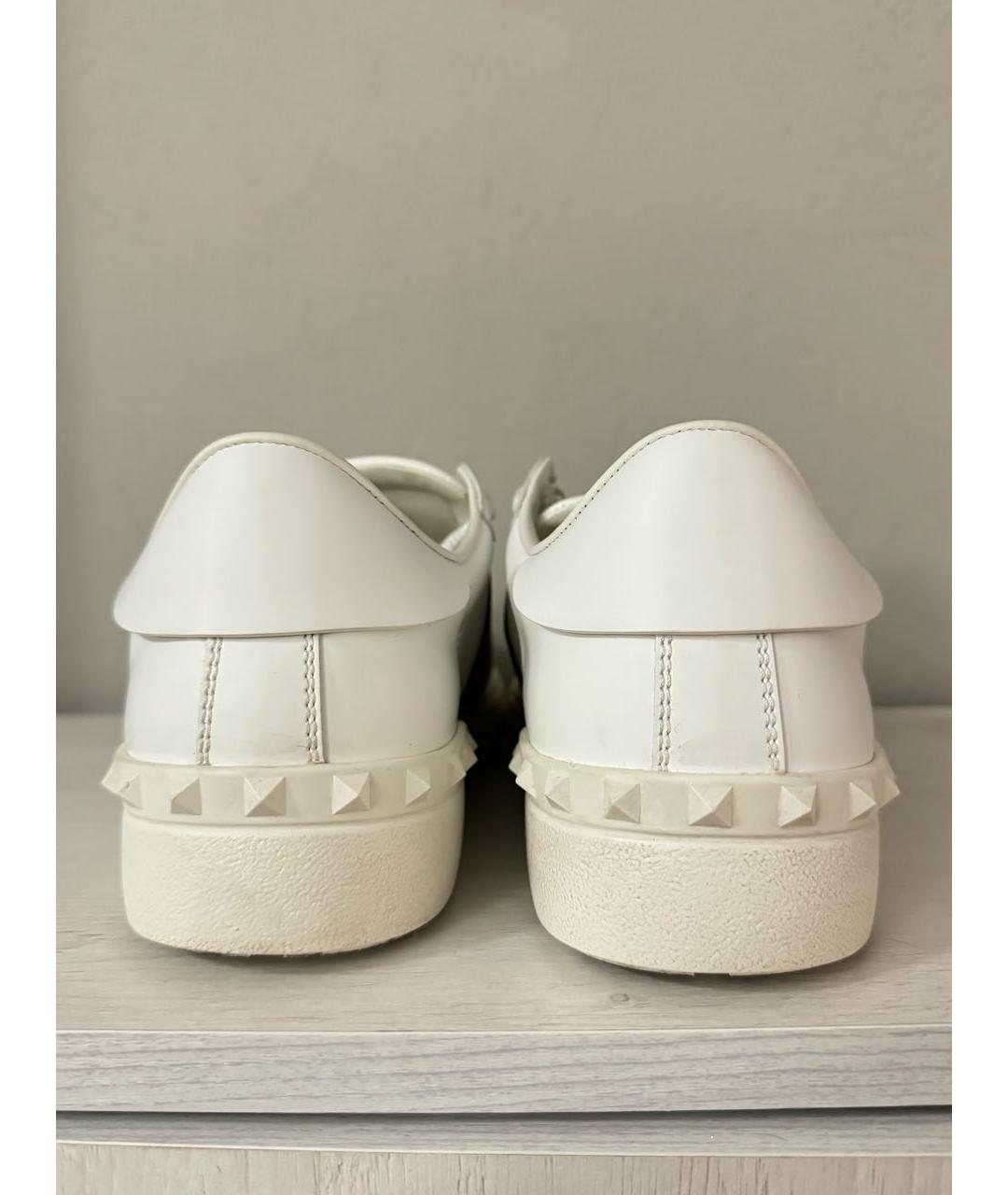 VALENTINO Белые кожаные низкие кроссовки / кеды, фото 4