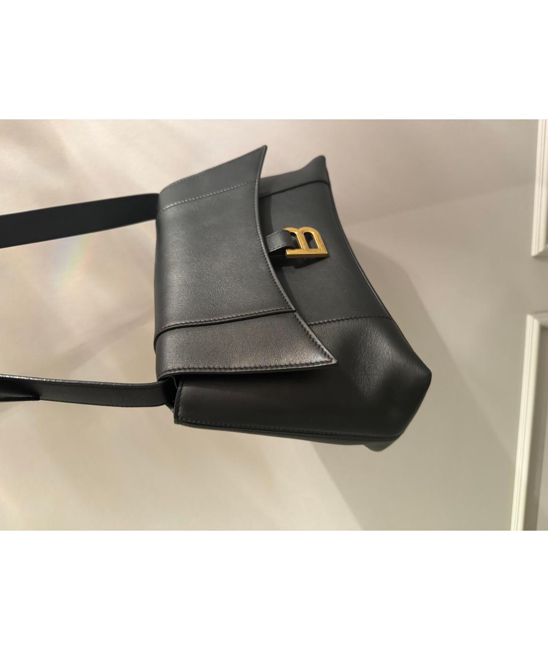 BALENCIAGA Черная кожаная сумка через плечо, фото 2