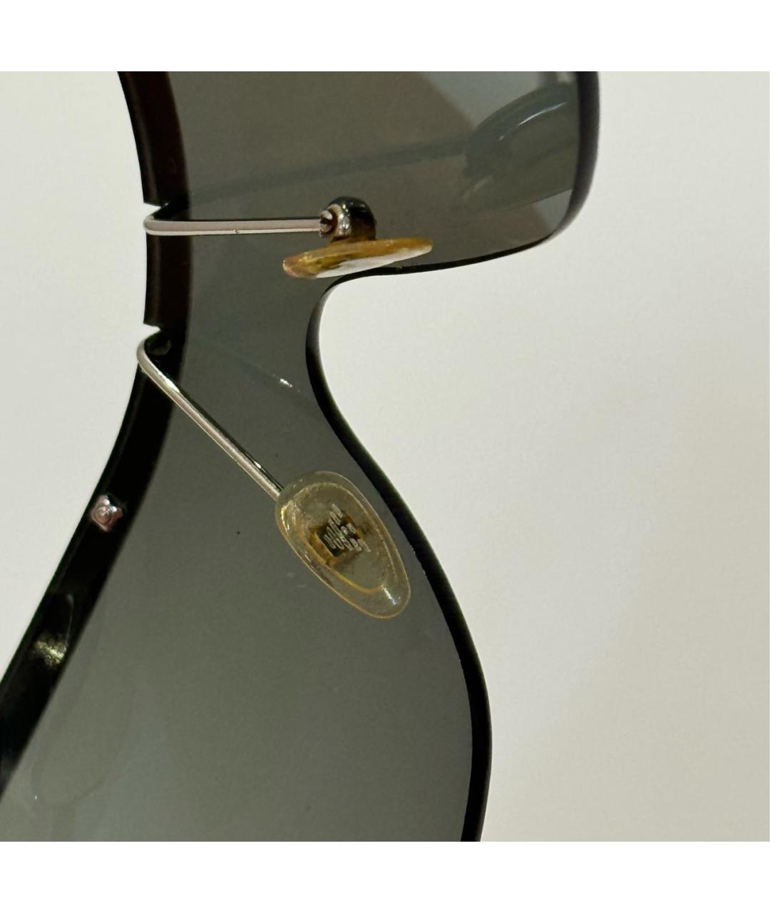 EMPORIO ARMANI Серебряные металлические солнцезащитные очки, фото 3