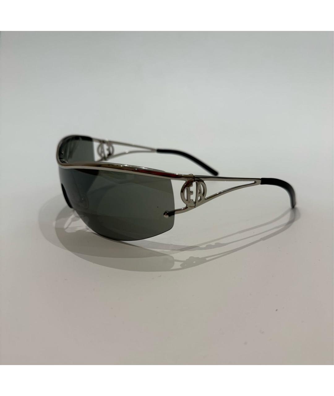 EMPORIO ARMANI Серебряные металлические солнцезащитные очки, фото 2