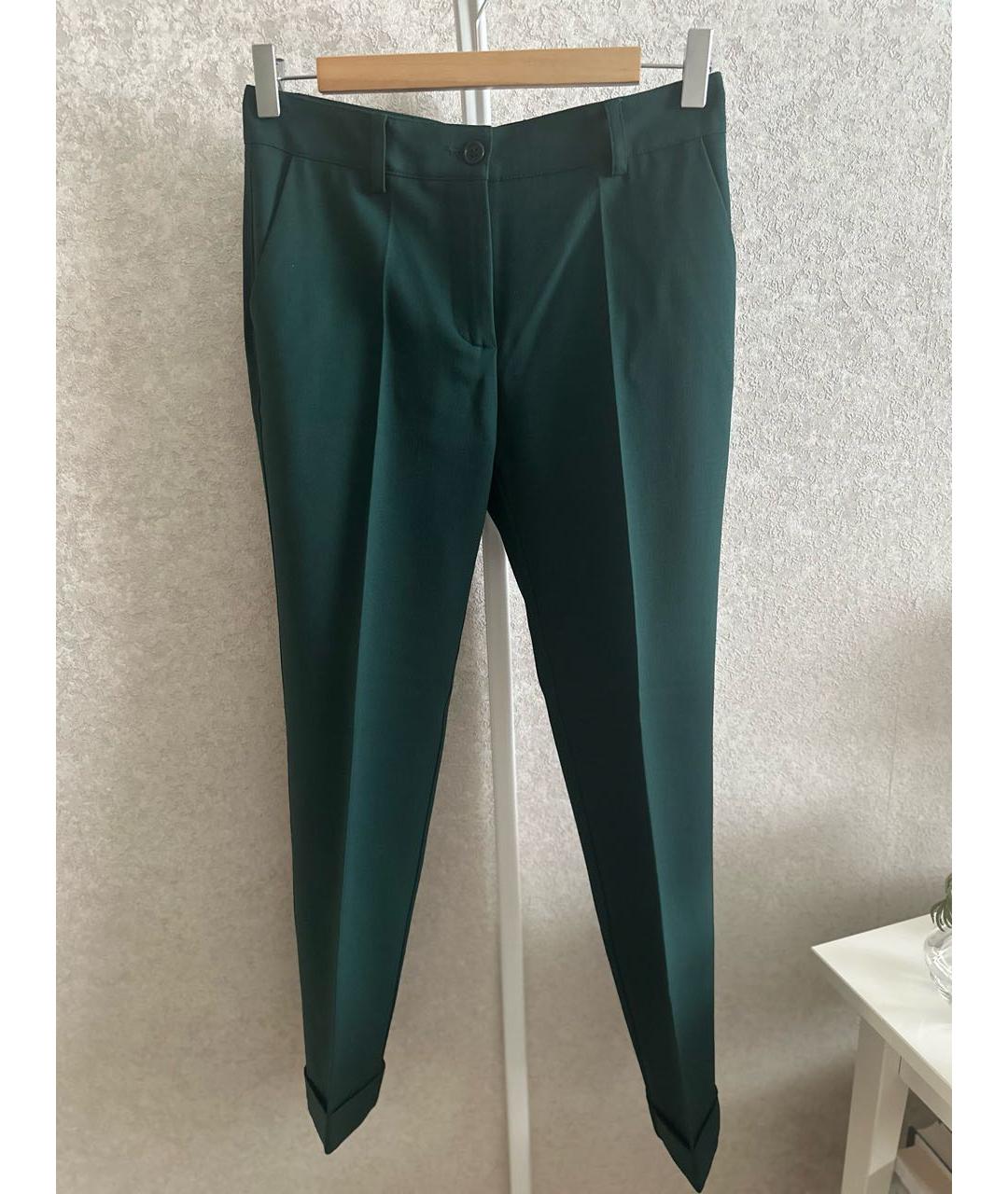 P.A.R.O.S.H. Зеленые шерстяные брюки узкие, фото 2