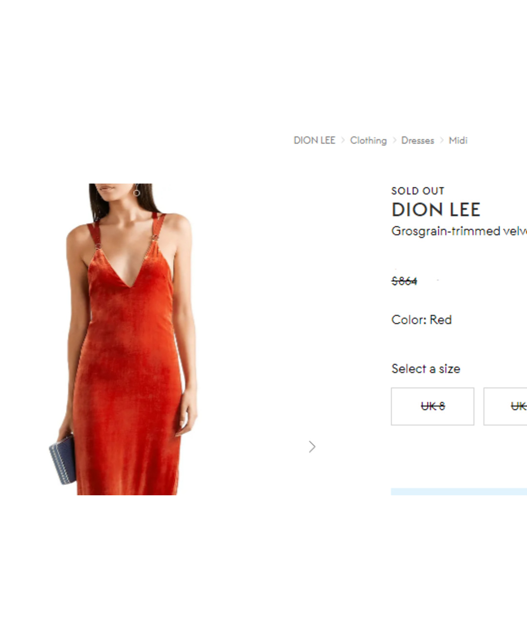 DION LEE Коралловое бархатное повседневное платье, фото 9