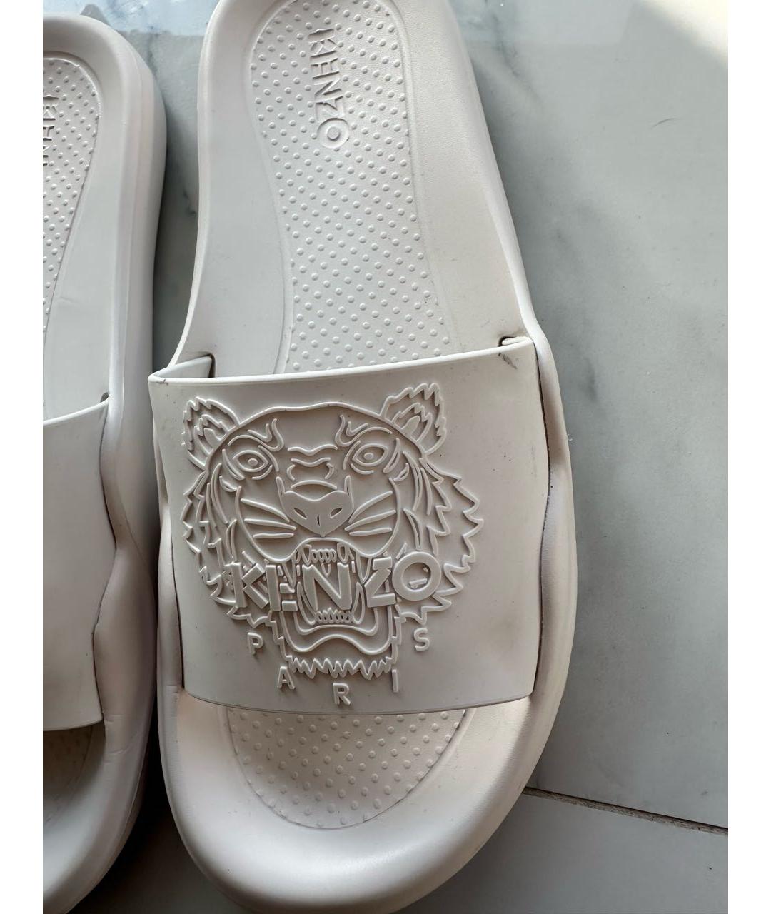KENZO Белые резиновые сандалии и шлепанцы, фото 6