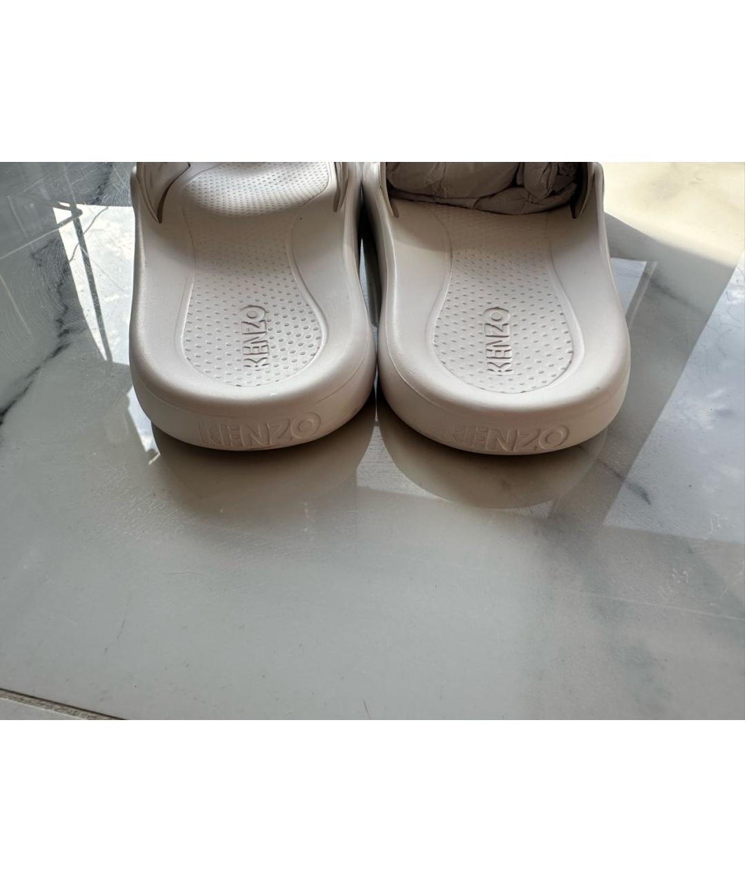 KENZO Белые резиновые сандалии и шлепанцы, фото 4