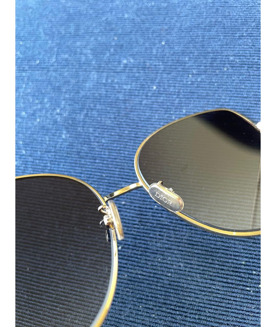 CHRISTIAN DIOR Золотые металлические солнцезащитные очки, фото 6