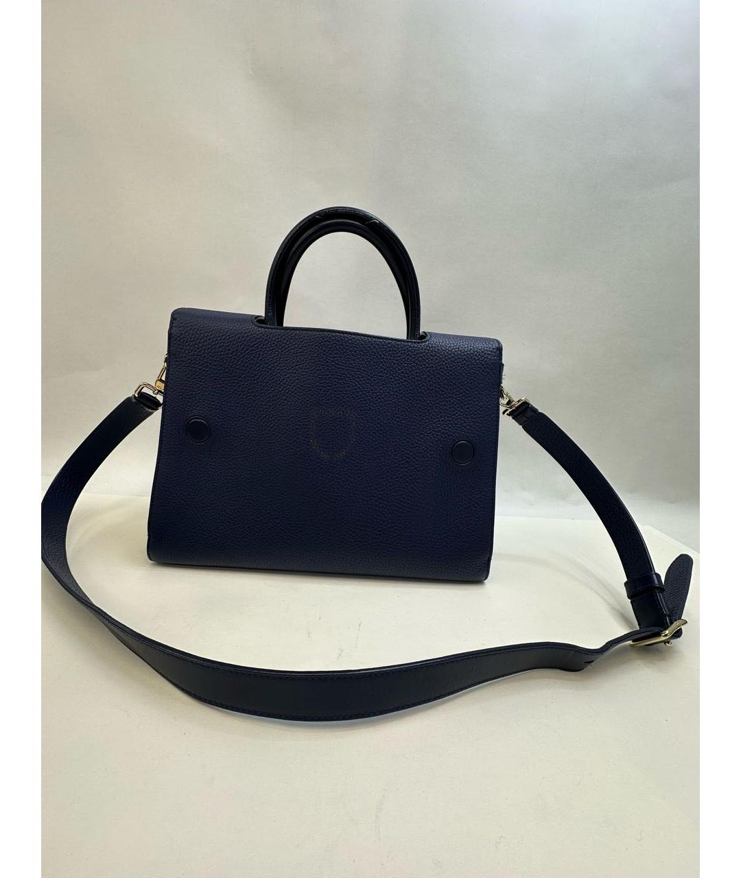 CHRISTIAN DIOR PRE-OWNED Темно-синяя кожаная сумка с короткими ручками, фото 3