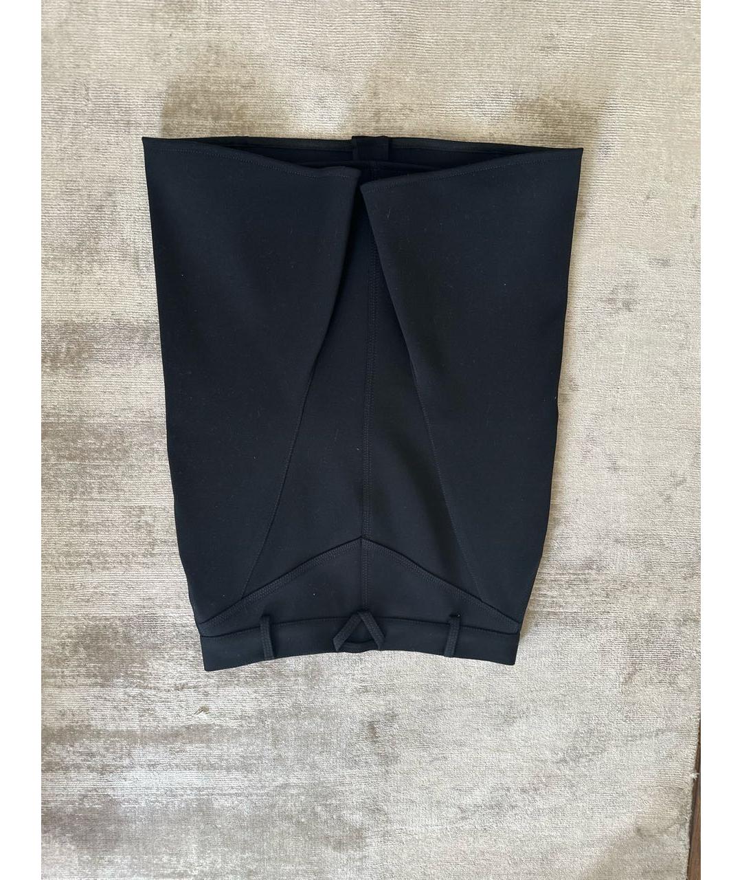 BOTTEGA VENETA Черная хлопковая юбка мини, фото 2