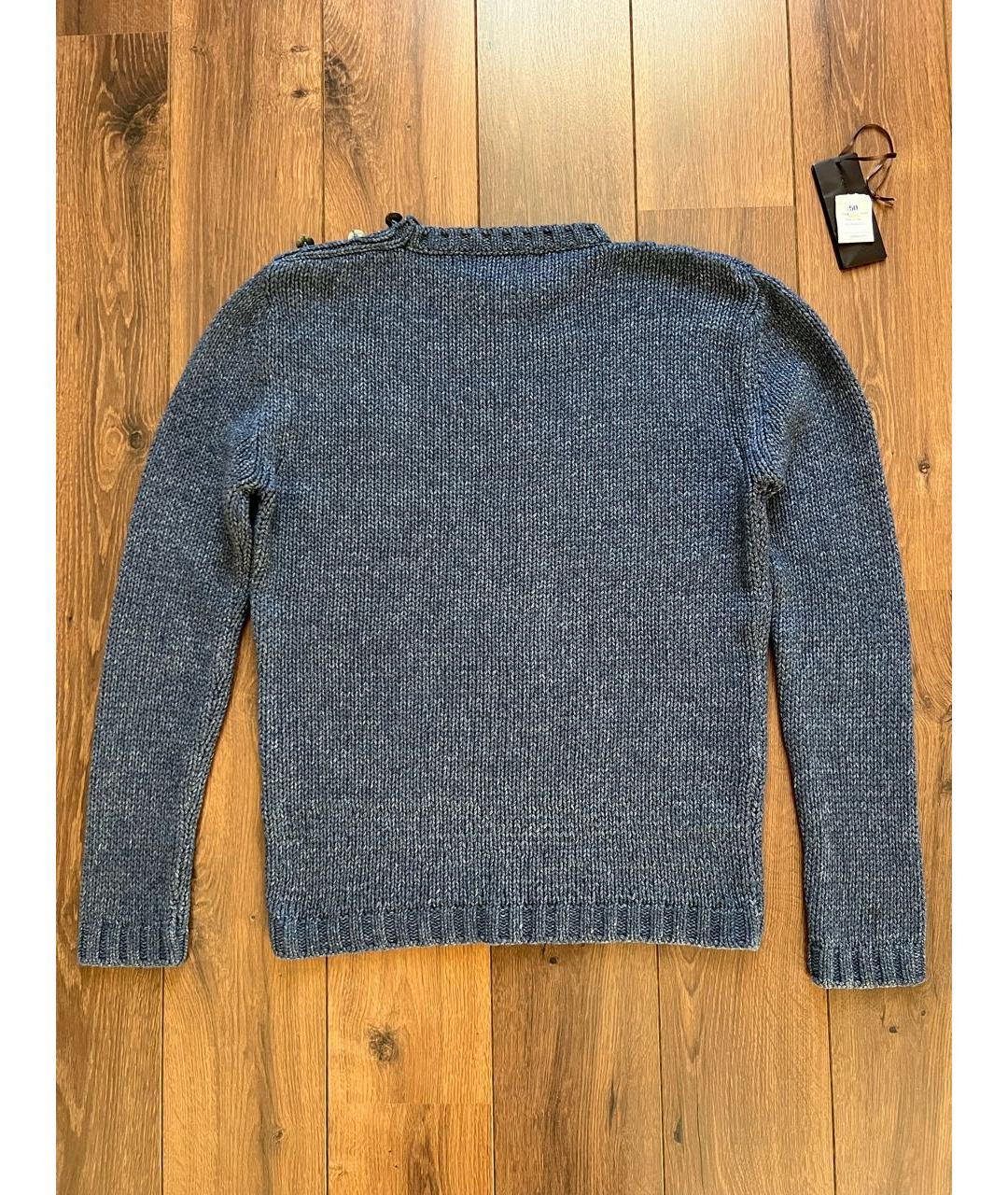 ERMANNO SCERVINO Синий хлопковый джемпер / свитер, фото 2
