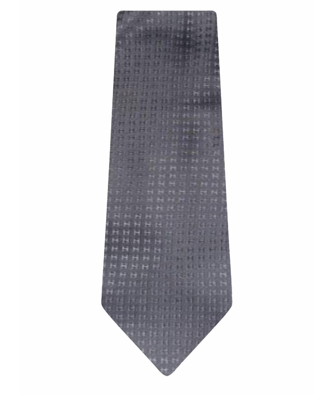 HERMES PRE-OWNED Серый шелковый галстук, фото 1