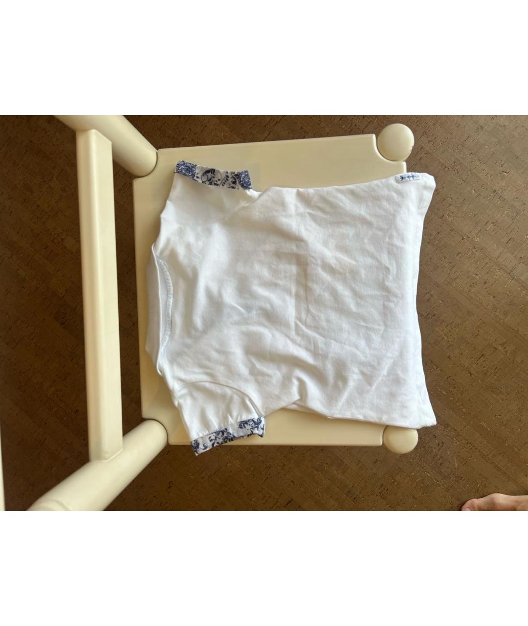 ARMANI JUNIOR Белый хлопковый футболка / топ, фото 2