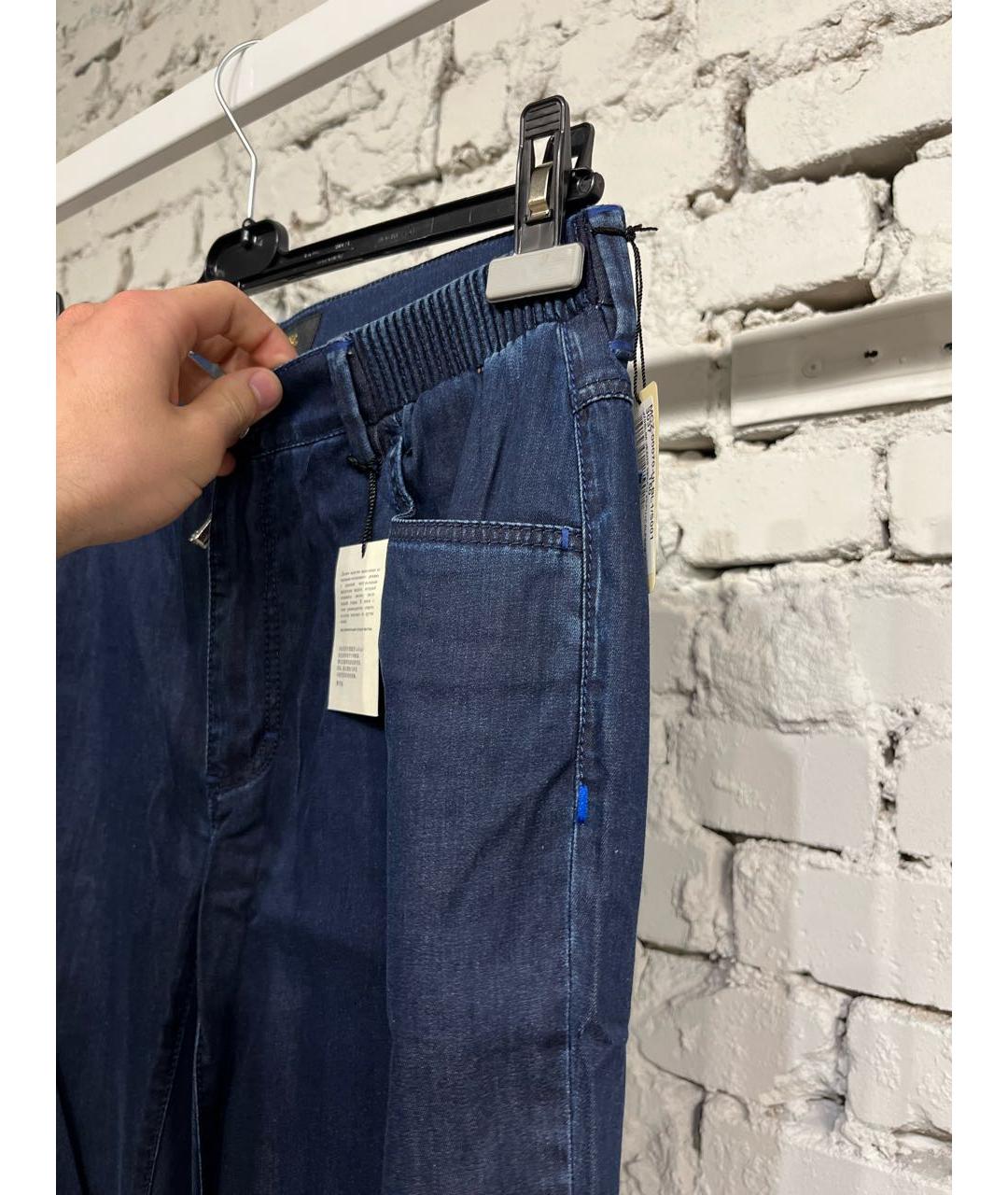 ZILLI Темно-синие хлопко-эластановые джинсы скинни, фото 3