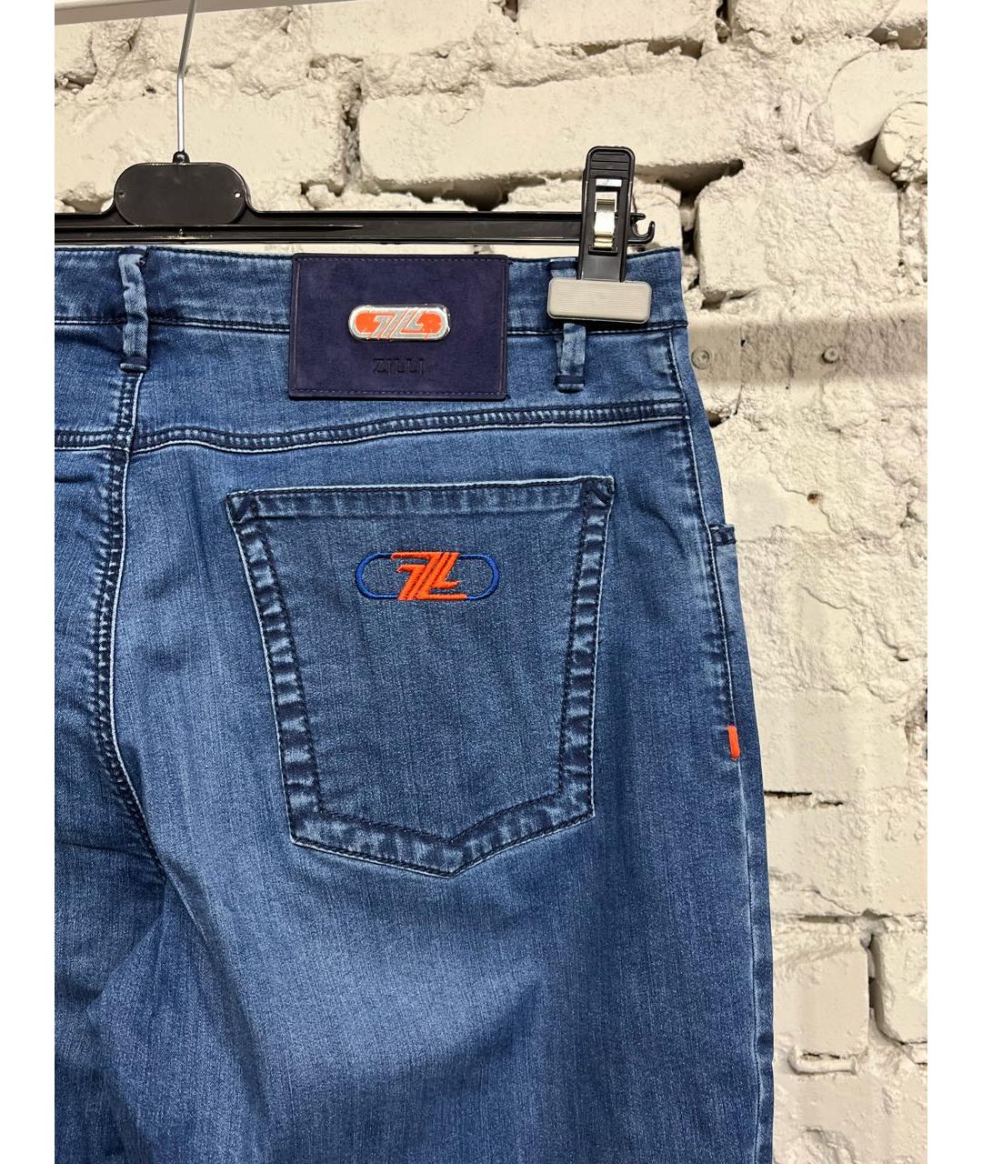 ZILLI Синие хлопко-эластановые джинсы скинни, фото 2