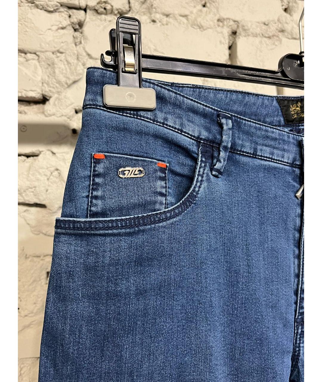 ZILLI Синие хлопко-эластановые джинсы скинни, фото 3