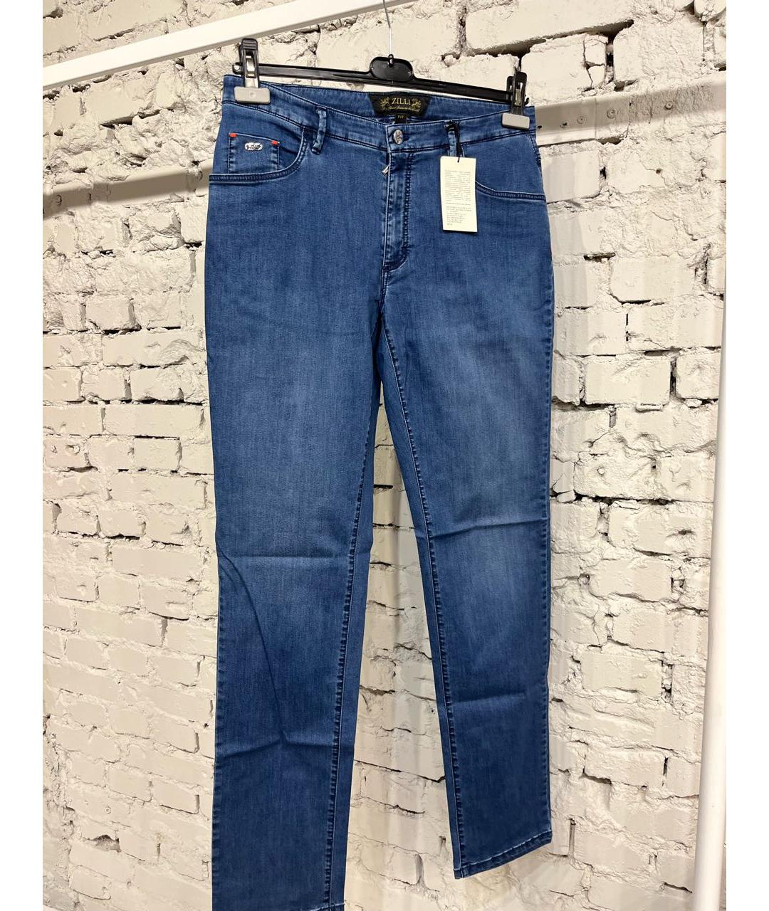 ZILLI Синие хлопко-эластановые джинсы скинни, фото 4